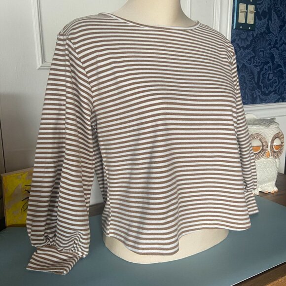 Artlove Paris Striped puffed sleeve top - size medium, twee, tomatogirl, French - Picture 9 of 14